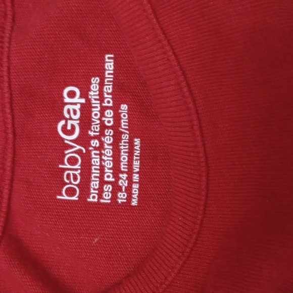 4 for 20$ - 18-24M BabyGap Christmas red long sleeve onesie size 18-24 months 💫 - Picture 3 of 7